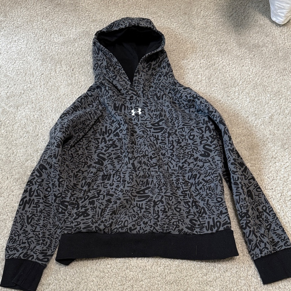 Under Armour Girls Gray Patterned Hoodie